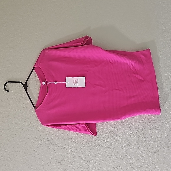 la Reyna Tops - La Reyna by fashion fashion hot pink Dolman sleeve top